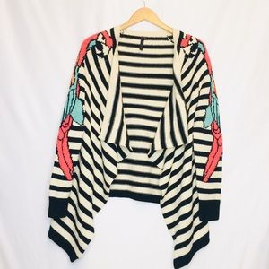 🦜Wool Parrot Striped Chunky Open Front Cardigan